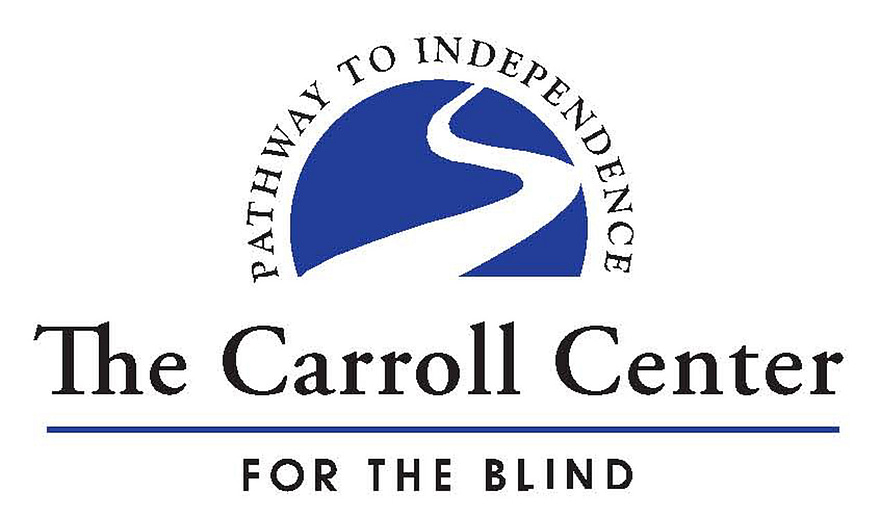 Banner for The Carroll Center for the Blind. Reads "Pathway to Independence" around the outline of a winding path.